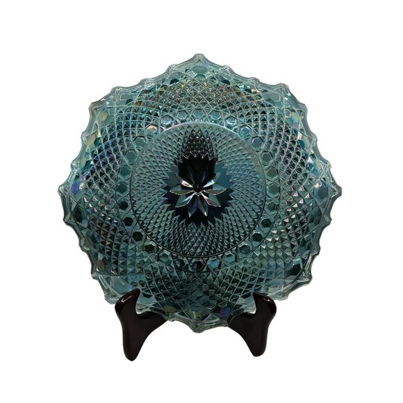 Vintage Carnival Glass Iridescent Centerpiece Bowl - Picture 5 of 6